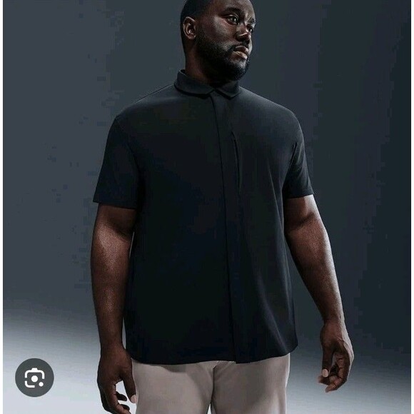 Nike 24.7 Perfect stretch Dri fit Techwear Gorp Snap Down Shirt Black Size 4XL - Picture 11 of 11